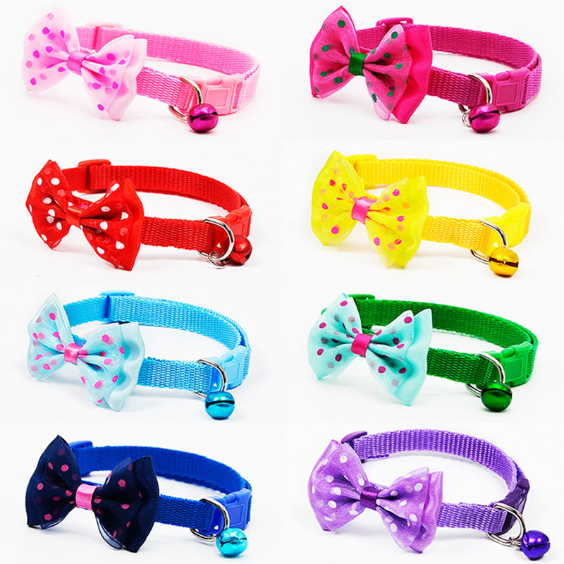 Adjustable Cat Collar with Bow