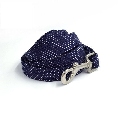 Blue Dog Collar and Lead Set with Bowtie