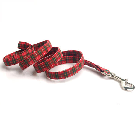 Red Plaid Dog Collar with Bowtie