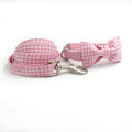 Checkered Dog Bowtie Collar and Leash Set