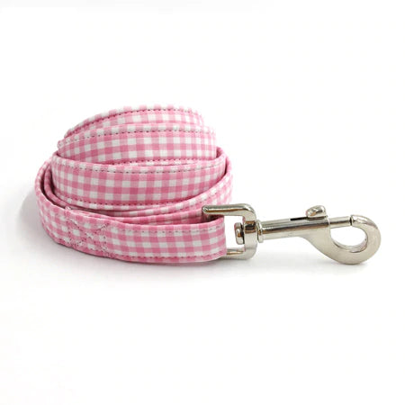 Checkered Dog Bowtie Collar and Leash Set
