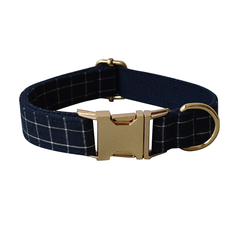 Dog's Personalized Plaid Collar