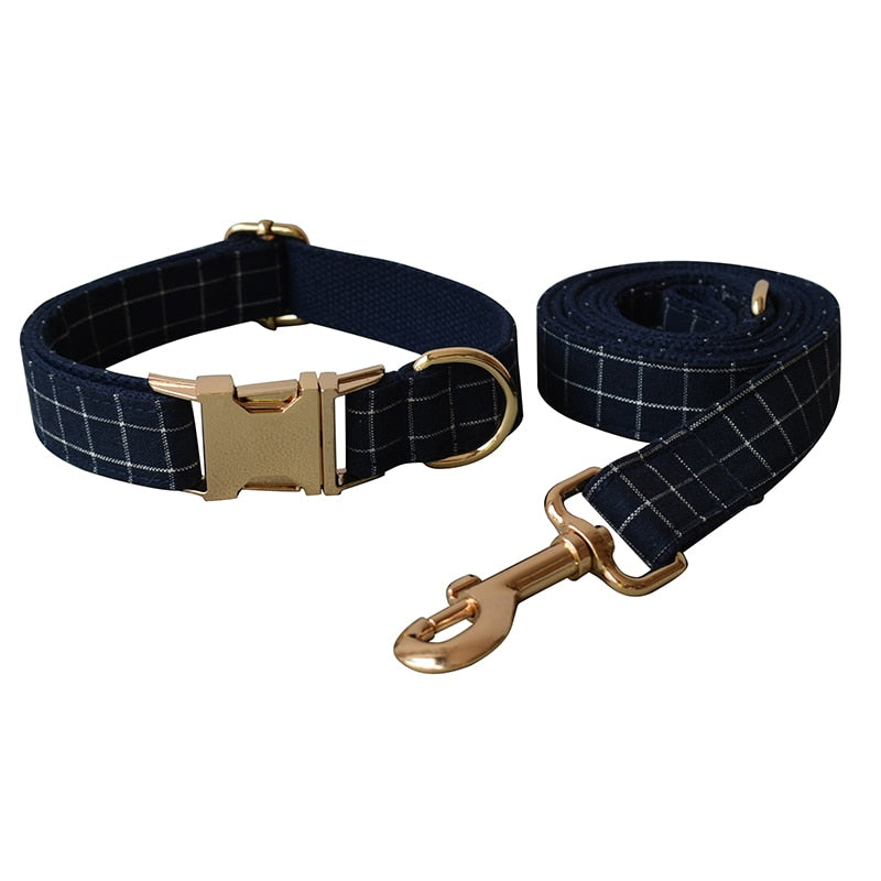 Dog's Personalized Plaid Collar