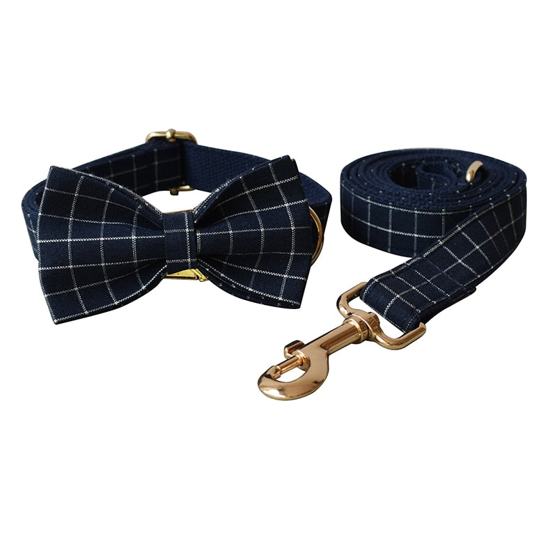 Dog's Personalized Plaid Collar